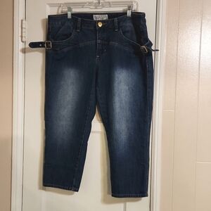 Y2K Baby Phat Cropped Jeans w/buckle - size 15
